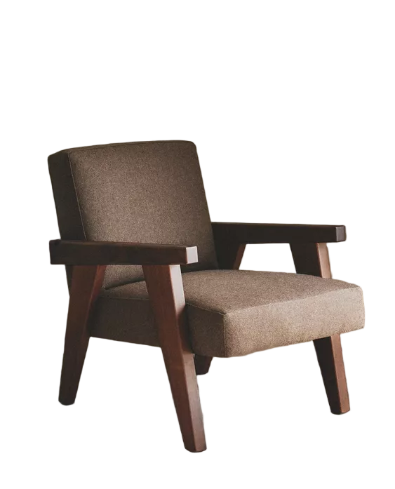 Blasco Upholstered Walnut Accent Chair